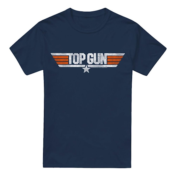 Top Gun Herr Distressed Logo T-Shirt L Marinblå Navy L