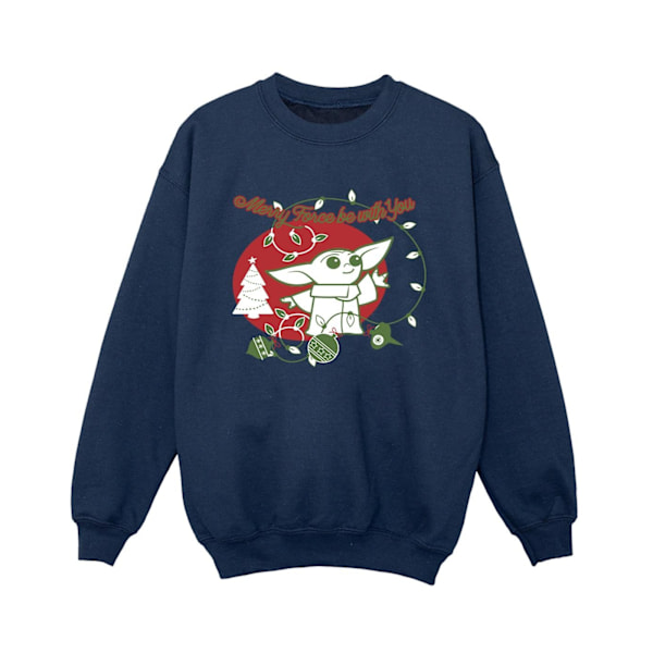 Star Wars The Mandalorian Boys Baby Yoda Force Be With You Swea Navy Blue 12-13 Years