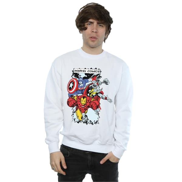 Marvel Herr Tröja med seriefigurer XL Vit White XL