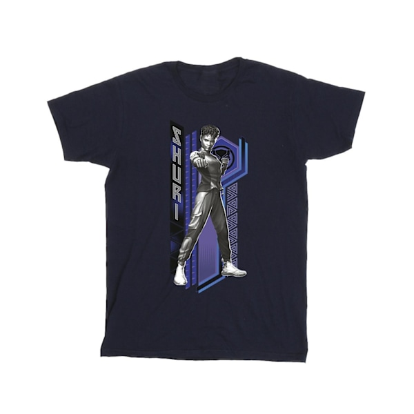 Marvel Girls Black Panther Wakanda Forever Shuri Pose Bomull T-shirt Navy Blue 12-13 Years