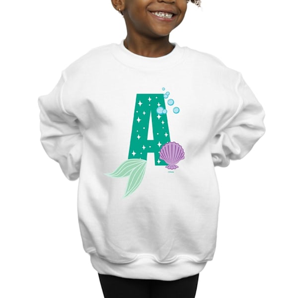 Disney Girls Alphabet A Is For Ariel Sweatshirt 7-8 År Vit White 7-8 Years