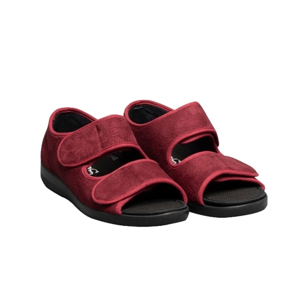 GBS Brompton Touch Fastening Open Toe Tofflor / Tofflor 43 EUR Burgundy 43 EUR
