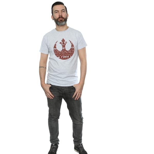 Star Wars Herr Rogue One I´m One With The Force Alliance Emblem Heather Grey XL