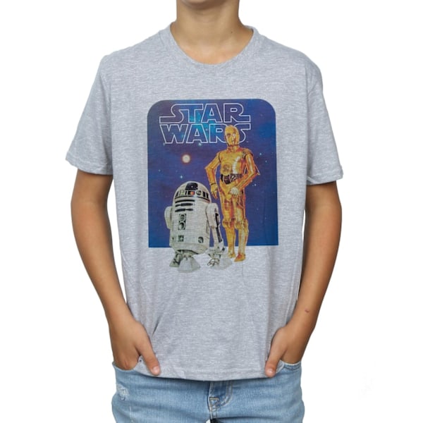 Star Wars Pojkar R2-D2 Och C-3PO T-Shirt 9-11 År Sports Grey Sports Grey 9-11 Years
