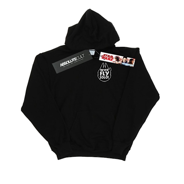 Star Wars Boys Never Fly Solo Hoodie 12-13 år Svart Black 12-13 Years
