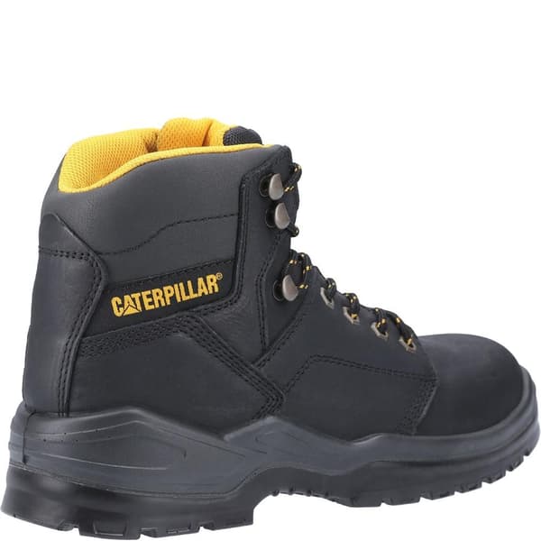 Caterpillar Herr Striver Säkerhetskänga i injicerat läder med snörning 1 Black 12 UK