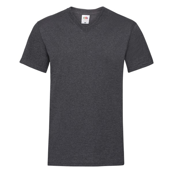 Fruit Of The Loom Mens Valueweight V-Neck, Kortärmad T-shirt Dark Heather 3XL