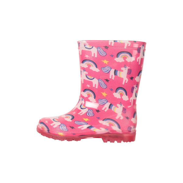 Mountain Warehouse Barnens/Barn Splash Unicorn Och Regnbåge Ljus Upp Wellington Stövlar 10 UK Barn Ljus Rosa Bright Pink 10 UK Child