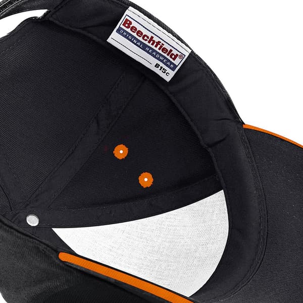 Beechfield Unisex Ultimate 5 Panel Kontrast Baseball Keps Med S Black/Orange One Size