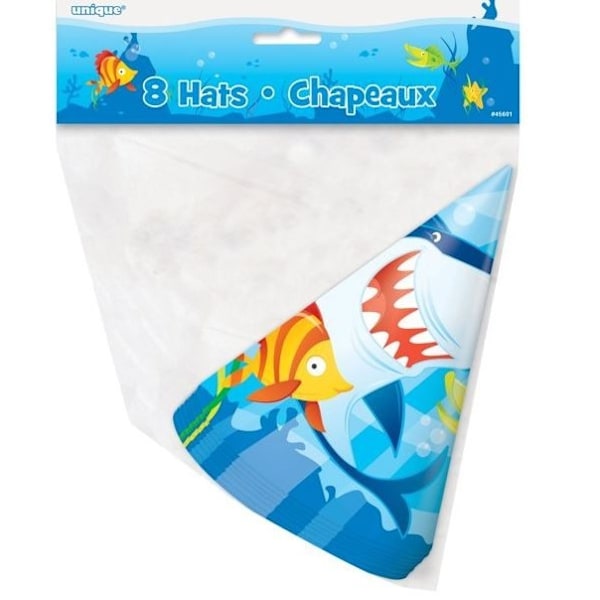 Unika Fin Friends Partyhattar (8-pack) One Size Blå/Gul/ Blue/Yellow/Red One Size