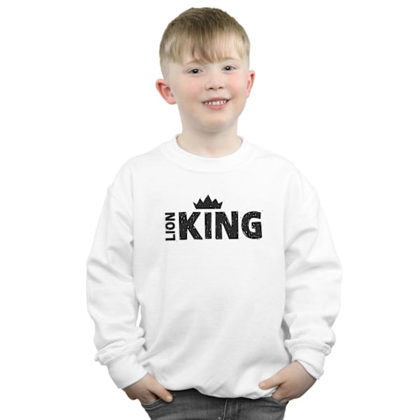 Disney Pojkar Lejonkungen Film Krona Sweatshirt 7-8 År Vit White 7-8 Years