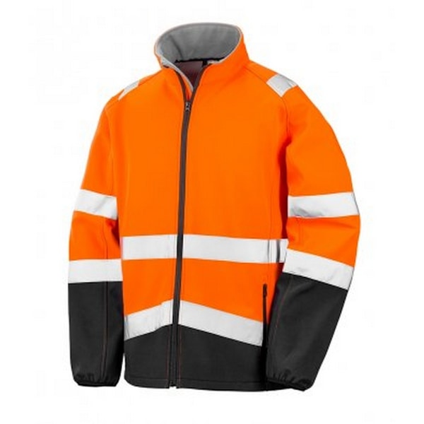 Result Vuxen Safe-Guard Säkerhet Mjuk Skaljacka 4XL Fluorescerande Fluorescent Orange/Black 4XL