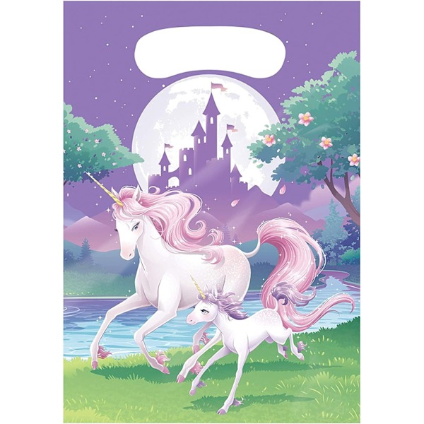 Creative Converting Unicorn Fantasy Party Bags (Pack of 8) One Purple/Green/White One Size