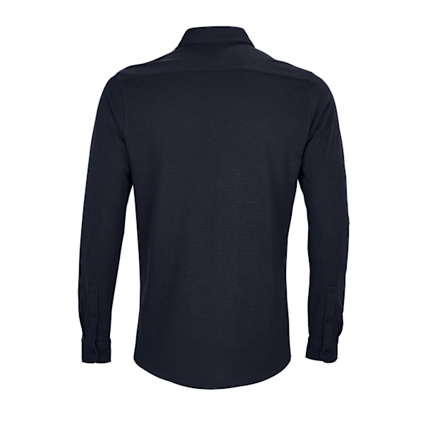 NEOBLU Herr Basile Piqué Ekologisk Långärmad Skjorta 4XL Nattsvart Night Blue 4XL