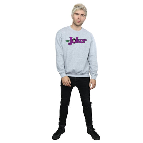 DC Comics Herr The Joker Text Logo Sweatshirt 3XL Sports Grey Sports Grey 3XL