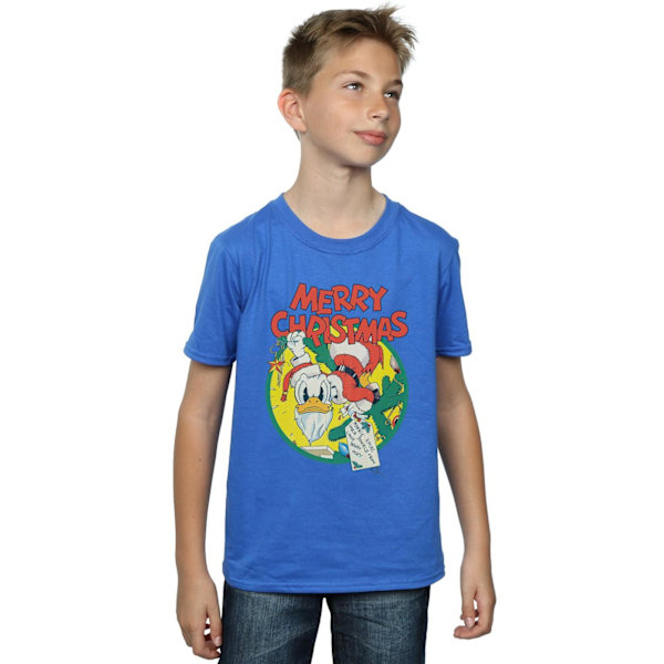 Disney Boys Donald Duck God Jul T-shirt 7-8 år Kunglig Royal Blue 7-8 Years