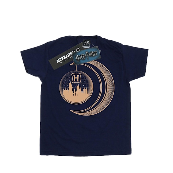 Harry Potter Dam/Damer Hogwarts Moon Bomull Boyfriend T-Shi Navy Blue S