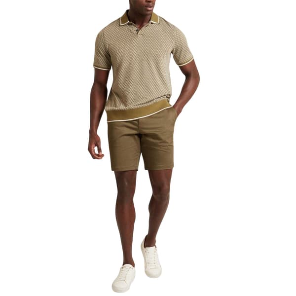 Ted Baker Herr Geometrisk Regular Pikétröja XS Oliv Olive XS