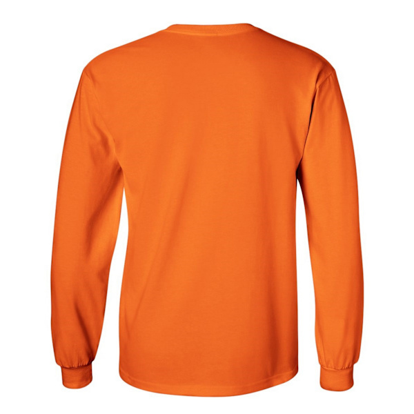 Gildan Herr Enfärgad Rund Halsad Ultra Cotton Långärmad T-shirt L Safety Orange L