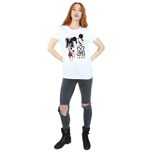 Disney Dam/Damer Mickey Mouse Hopp Och Blink Bomull Pojkvän White L