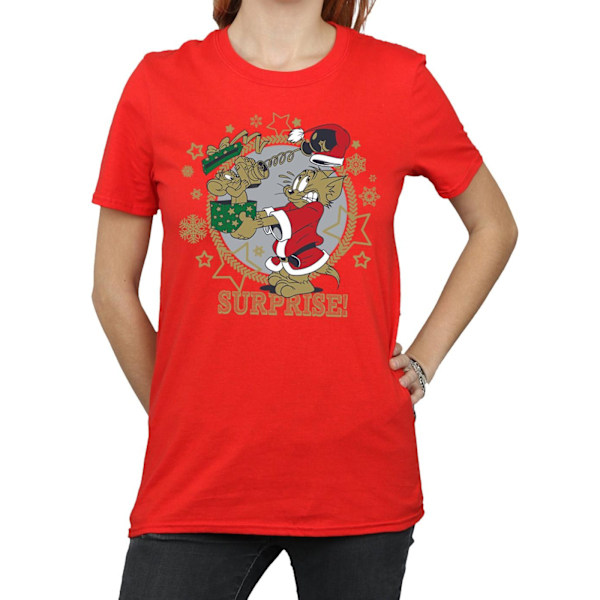 Tom And Jerry Dam/Damer Julöverraskning Bomull Pojkvän Red L