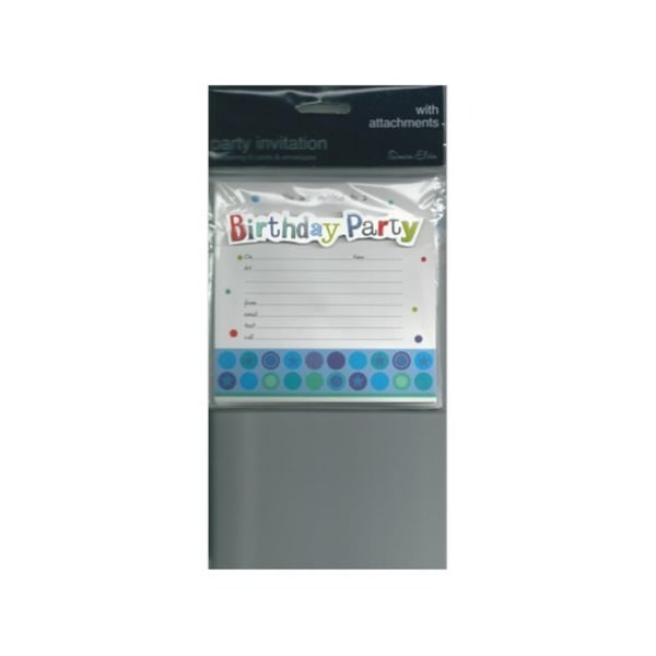Simon Elvin födelsedagsinbjudningar (6-pack) One Size Vit/Flerfärgad White/Multicoloured One Size