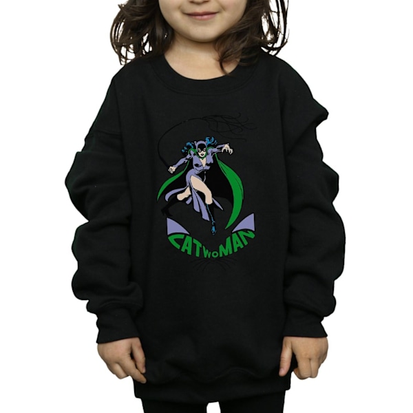 DC Comics Girls Catwoman Whip Sweatshirt 9-11 år Svart Black 9-11 Years