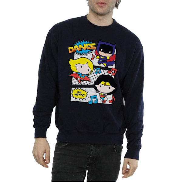 DC Comics Chibi Super Friends Dance Sweatshirt 3XL Marinblå Navy Blue 3XL