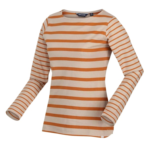 Regatta Dam/Kvinnor Farida Randig Långärmad T-shirt 12 UK Moccasin Brown/Copper 12 UK