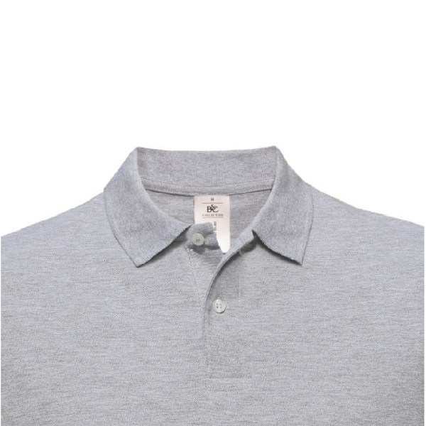 B&C ID.001 Herr Kortärmad Polotröja 4XL Heather Grey Heather Grey 4XL