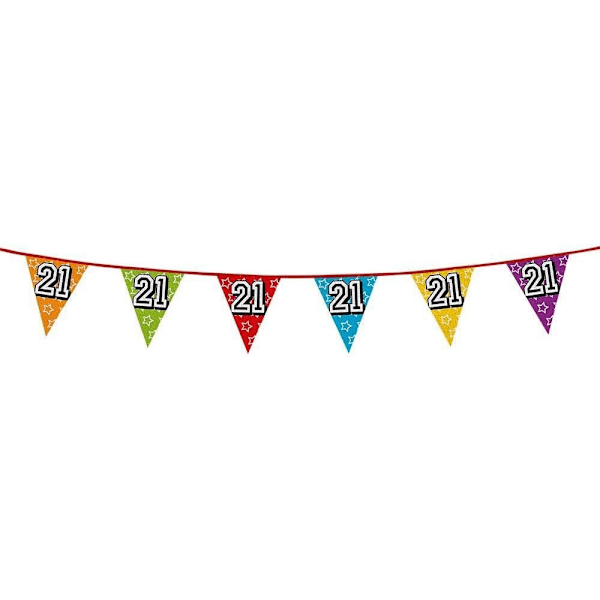 Boland 21:a födelsedagsvimpel, en storlek, flerfärgad Multicoloured One Size
