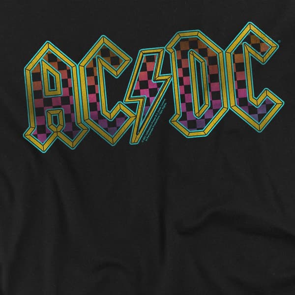 AC/DC Herr Checkerboard Gradient Logo T-Shirt S Svart Black S