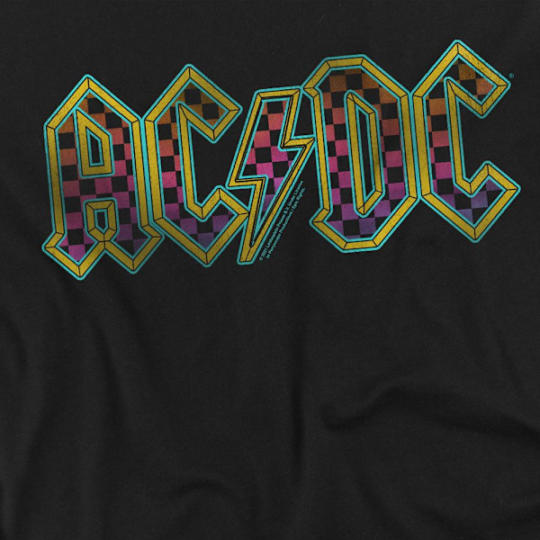 AC/DC Herr T-shirt Schackrutig Gradient Logo 3XL Svart Black 3XL
