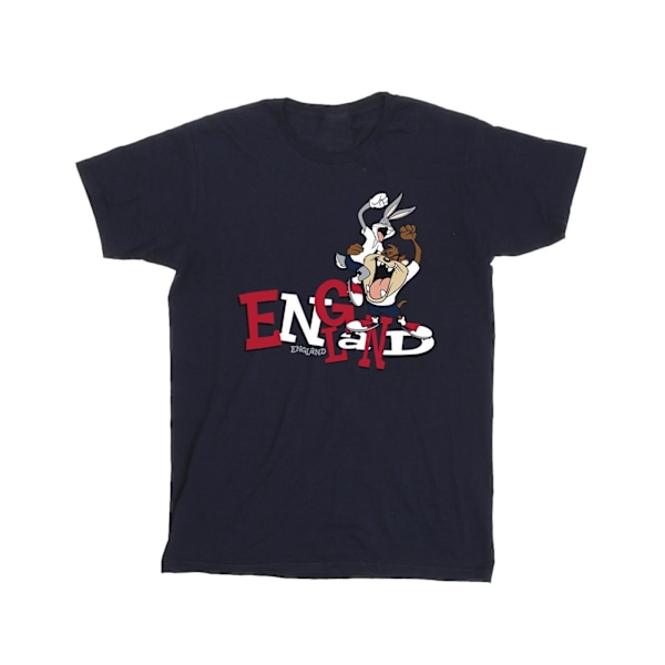 Looney Tunes Girls Bugs & Taz England Bomull T-shirt 12-13 År Navy Blue 12-13 Years