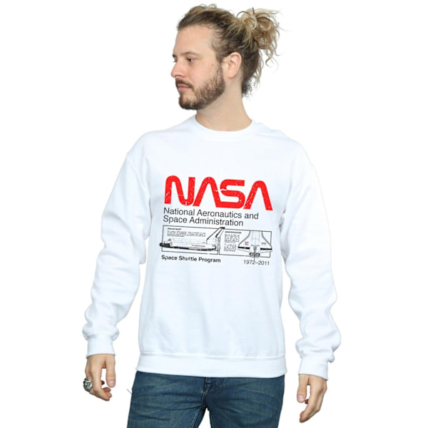 NASA Herr Space Shuttle Sweatshirt XL Vit White XL