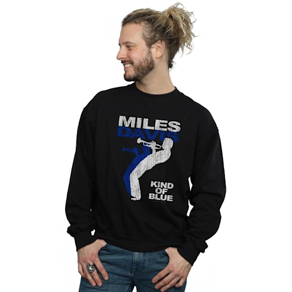 Miles Davis Herr Kind Of Blue Distressed Sweatshirt XL Svart Black XL