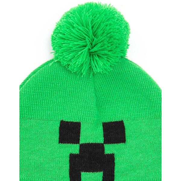 Minecraft Creeper Mössa Och Handskar Set One Size Grön/Svart Green/Black One Size