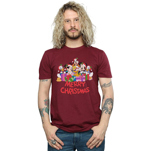 Disney Herr Mickey Mouse Och Vänner Jul T-Shirt S Burgun Burgundy S