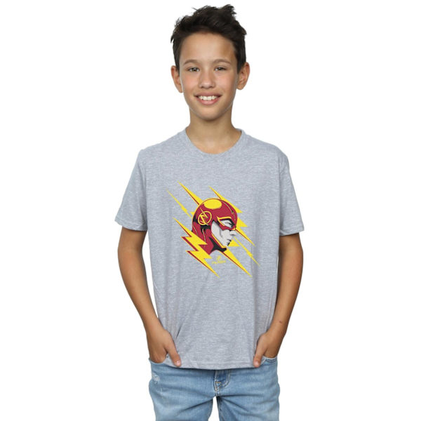 DC Comics Boys The Flash Lightning Portrait T-Shirt 7-8 år S Sports Grey 7-8 Years