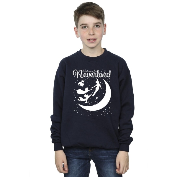 Disney Boys Peter Pan Take Me To Neverland Sweatshirt 7-8 år Navy Blue 7-8 Years