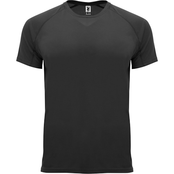 Roly Bahrain T-shirt för män, kortärmad, sportig, 4XL, enfärgad svart Solid Black 4XL