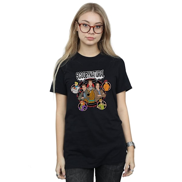 Scoobynatural Dam/Damer Karaktärer Stjärna Bomull Boyfriend T- Black S