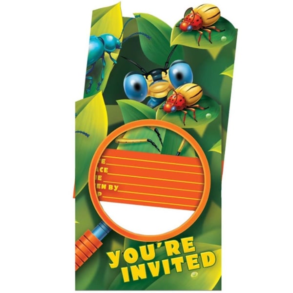 Bug Eyed Pop Up-inbjudan (paket med 8) One Size Green Green One Size