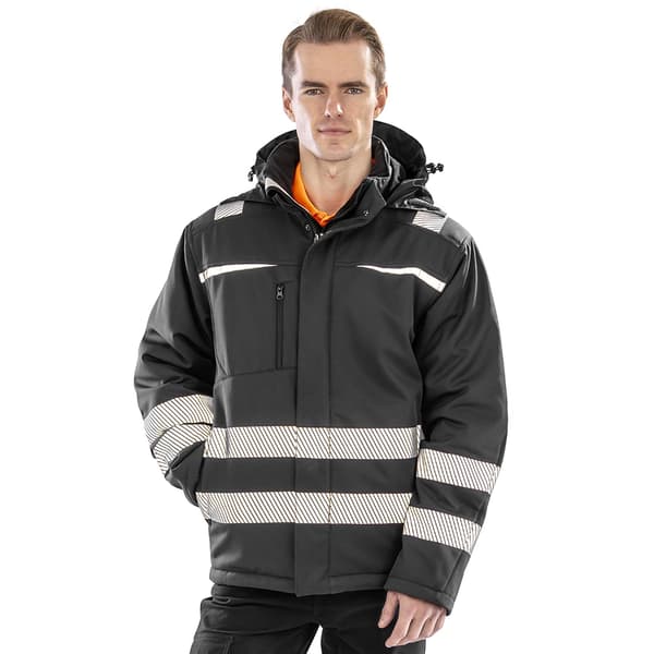 Result Safeguard Hi-Visibility Softshell Arbetsjacka för män Black L