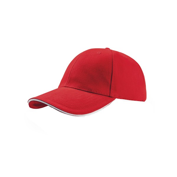 Atlantis Liberty Sandwich Heavy Brush Cotton 6 Panel Cap One Si Red One Size