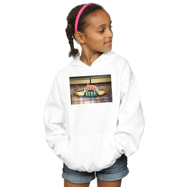 Friends Girls Central Perk Foto Hoodie 7-8 År Vit White 7-8 Years