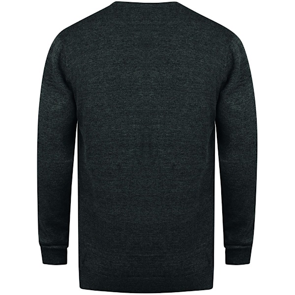 Henbury Herr 12 Gauge Fint Stickat V-ringad Tröja / Sweatshirt 2XL Grey Marl 2XL