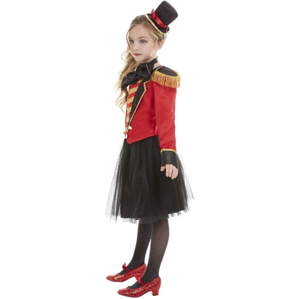 Smiffys Flickor Deluxe Cirkusdirektör Kostymset 7-9 År Röd/Svart Red/Black 7-9 Years
