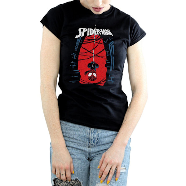 Marvel Womens/Ladies Spider-Man Hanging Sketch Bomull T-shirt M Black M