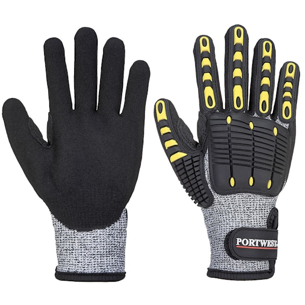 Portwest Unisex Vuxen A772 Slagresistent Skärsäker Handske Grey/Black XXL